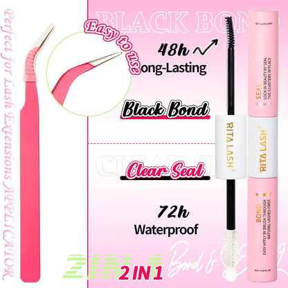 ✨RITALASH 280PCS DIY Lash Extension Kit – 60D + 80D Mixed Cluster Lashes (9–15mm) with Bond & Seal and Tweezers | Wispy Individual Eyelash Extensions for At-Home Salon Look