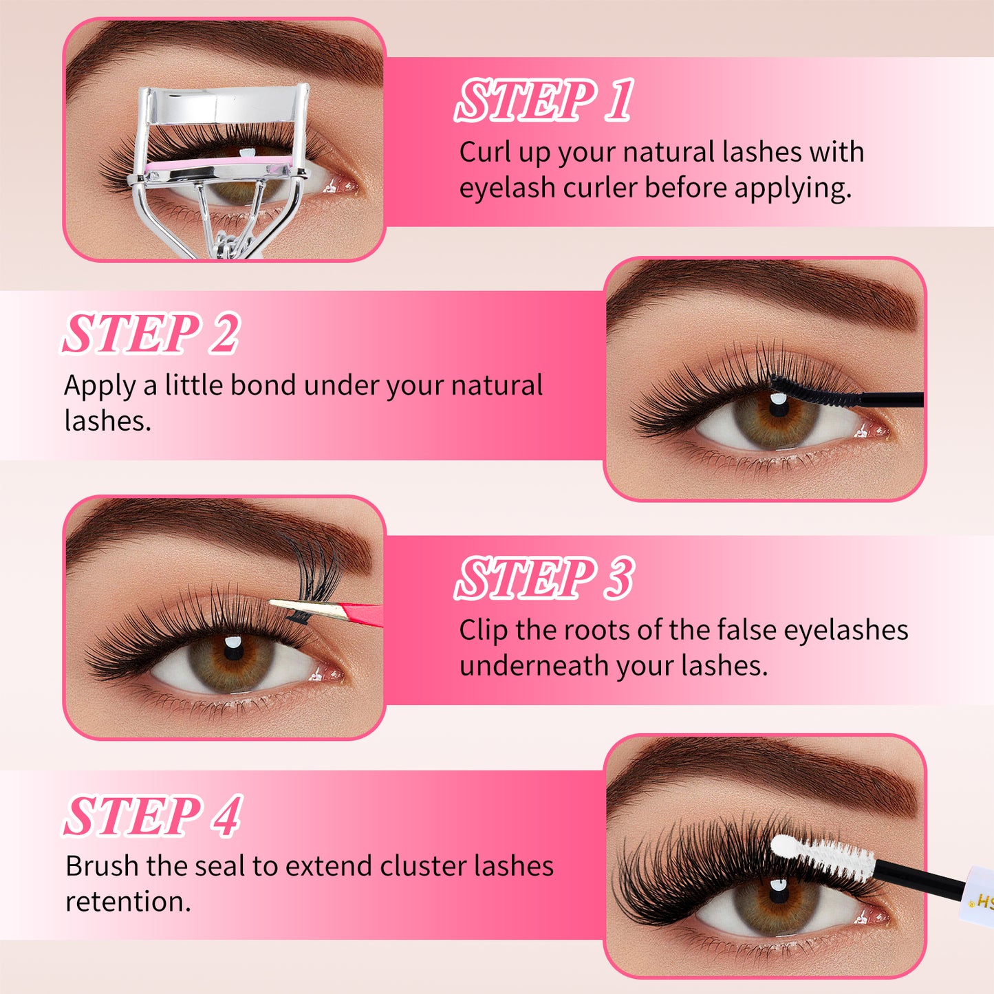 💖RITALASH 800PCS C Individual Eyelashes Cluster Lash Book Kit DIY Eyelash Extensions With Bond And Seal Cluster Lash Remover Lash Tweezer DIY Cluster Lash At