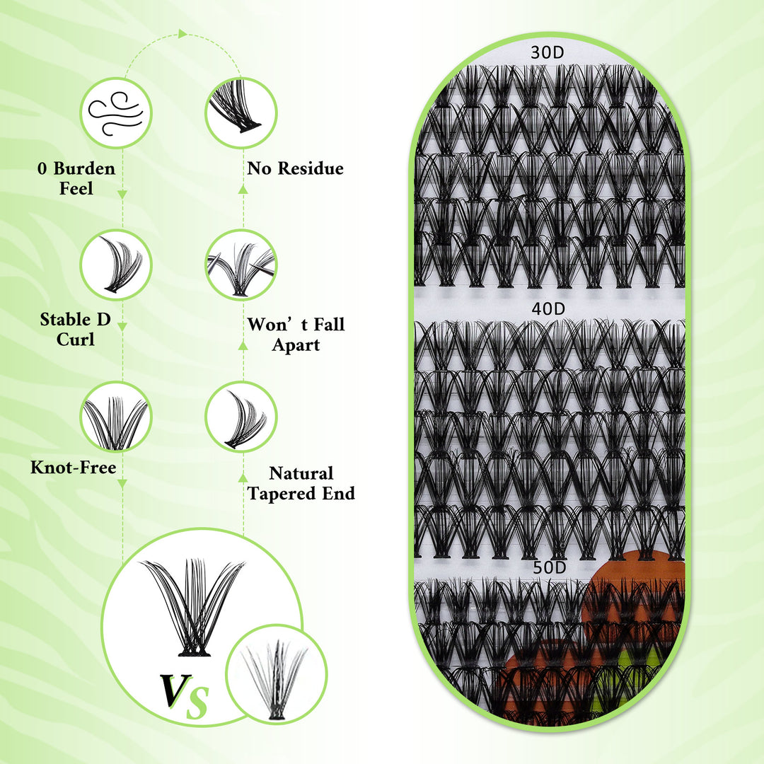 💖RITALASH 280PCS & 320PCS Individual False Cluster Lashes – 30D+40D / 30D+40D+50D D Curl