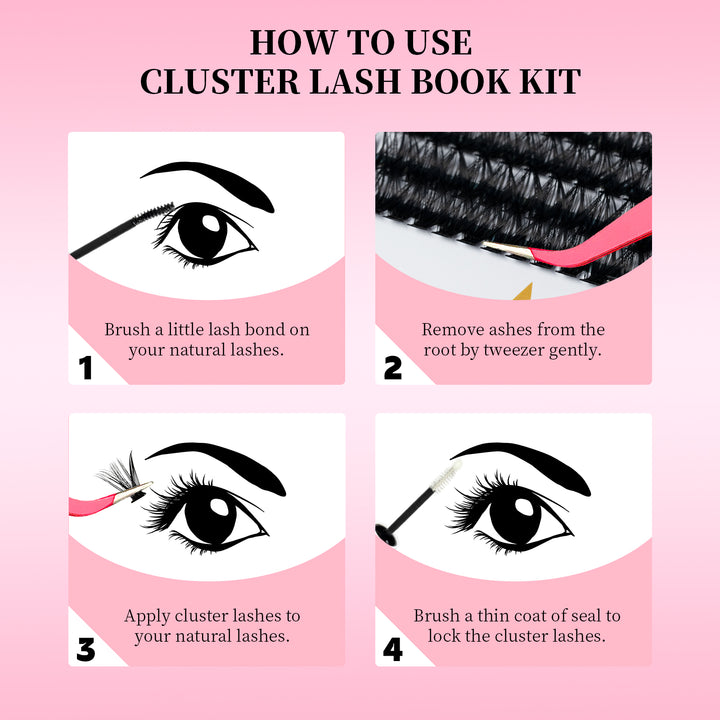 🌟RITALASH D Curl Individual Lash Cluster Book – 640PCS Reusable DIY Lashes for Effortless Extensions