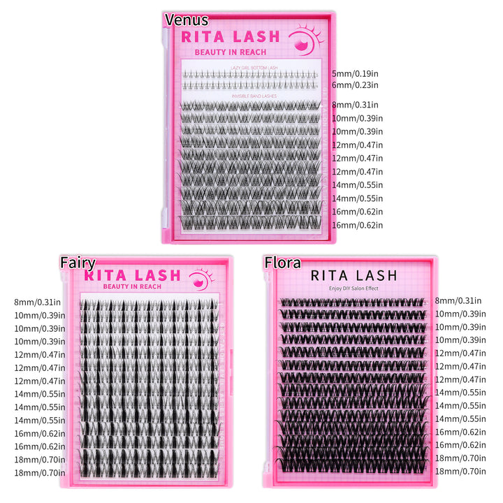 ✨RITALASH Upgrade 2.0 DIY Cluster Lashes – Venus, Fairy & Flora Styles