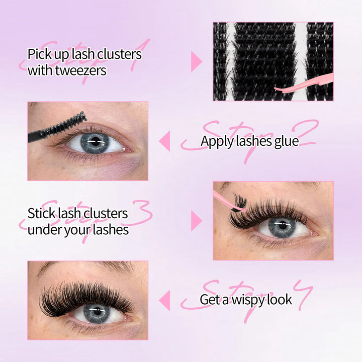 ✨RITALASH 460PCS D Curl Lash Clusters Book – DIY Extension Set