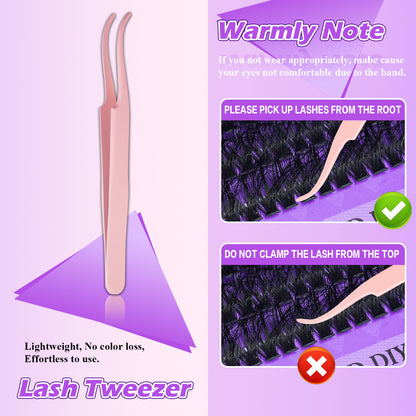 ✨RITALASH 240PCS D Curl 3D Fluffy Mix Length Individual False Cluster Es Kit Fluffy And Comfortable False Eyelashes Kit With Lash Bond&Seal Tweezers At Home For Daily Life&Dates And Party