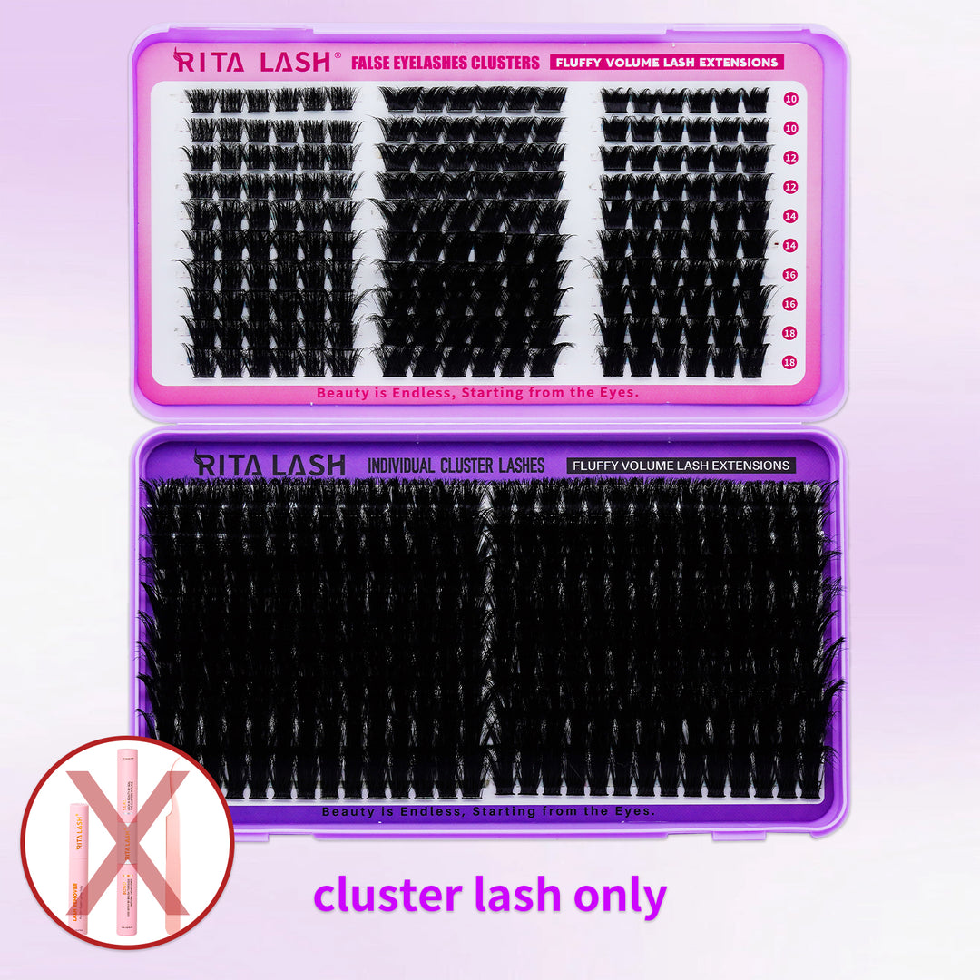 ✨RITALASH 460PCS D Curl Lash Clusters Book – DIY Extension Set