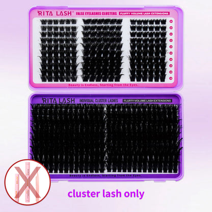 ✨RITALASH 460pcs D Curl Cluster Lash DIY Book Eyelashes Individual Lashes Mixed Tray Lash Clusters Extensions DIY Lashes At Home For Beginners